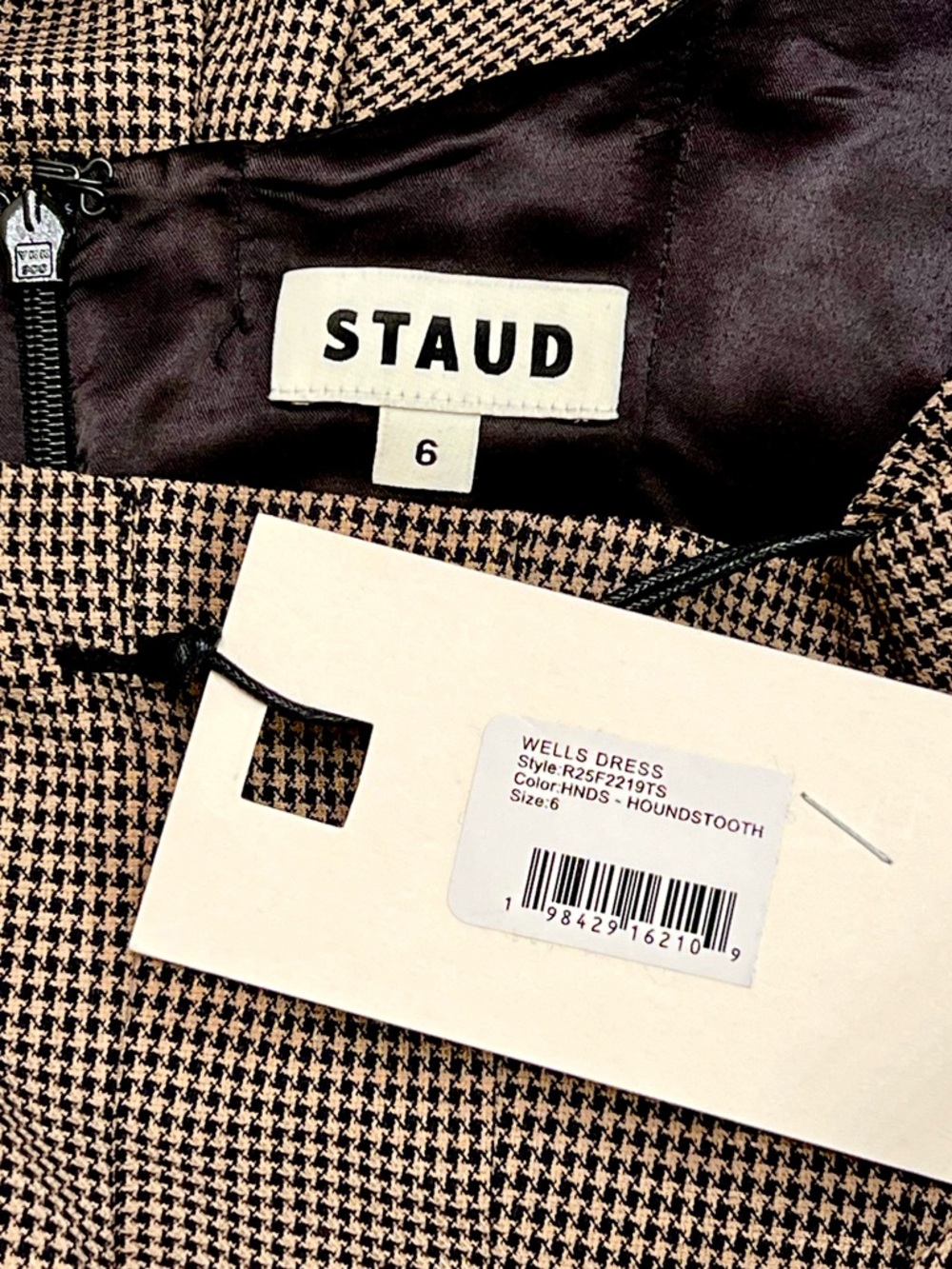NWT Staud Wells Midi Dress Houndstooth - Picture 15 of 16
